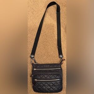 MZ Wallace Black Quilted Crossbody Bag with Adjustable Strap